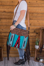 Load image into Gallery viewer, The Maddox Saddle Blanket Purse - Turquoise