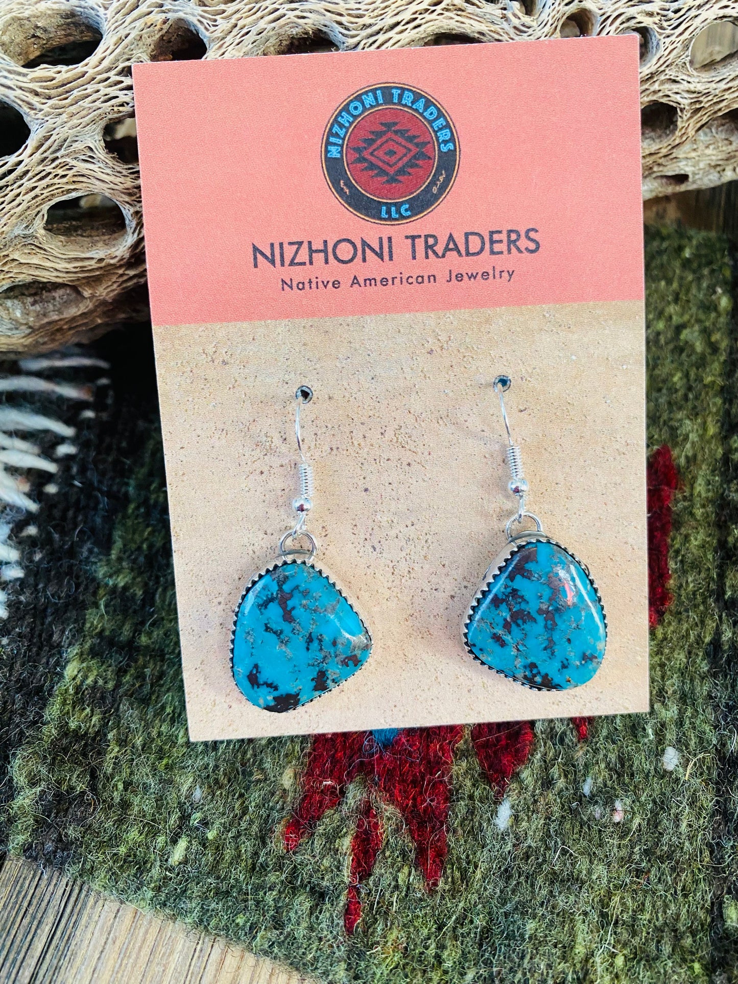 Navajo Turquoise & Sterling Silver Dangle Earrings