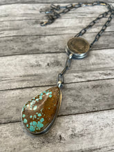 Load image into Gallery viewer, Navajo Number 8 Turquoise And Sterling Silver Liberty Necklace Signed