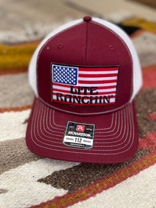 Lite Ranchin Maroon/White American Flag