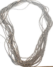 Load image into Gallery viewer, Navajo Sterling Silver Pearl 3mm Beaded Necklace 60”