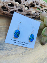 Load image into Gallery viewer, Navajo Opal And Sterling Silver Inlay Dangle Earrings