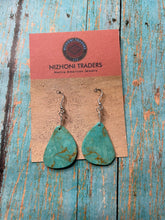 Load image into Gallery viewer, Navajo Sterling Silver Turquoise Slab Dangle Earrings