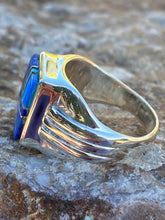 Load image into Gallery viewer, Navajo Lapis, Turquoise, Blue Opal Signet Ring