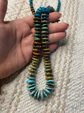 Load image into Gallery viewer, Navajo Turquoise And Sterling Silver Beaded Necklace 32inches