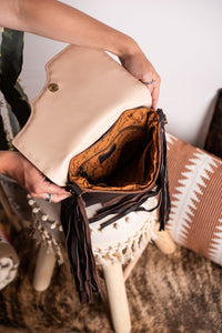 The Shane Tooled Leather Fringe Purse