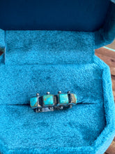 Load image into Gallery viewer, Handmade Sterling Silver &amp; Natural Kingman Turquoise Square adjustable Ring