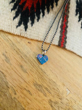 Load image into Gallery viewer, Zuni Sterling Silver &amp; Purple Fire Opal Heart Pendant