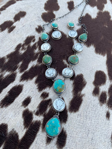 Navajo Royston Turquoise & Liberty Dime Lariat Set