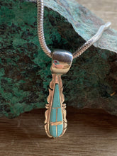 Load image into Gallery viewer, Turquoise &amp; Sterling Silver Jagged Pendant