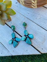 Load image into Gallery viewer, Navajo Sterling Silver And Multi Turquoise Dangle Earrings Signed