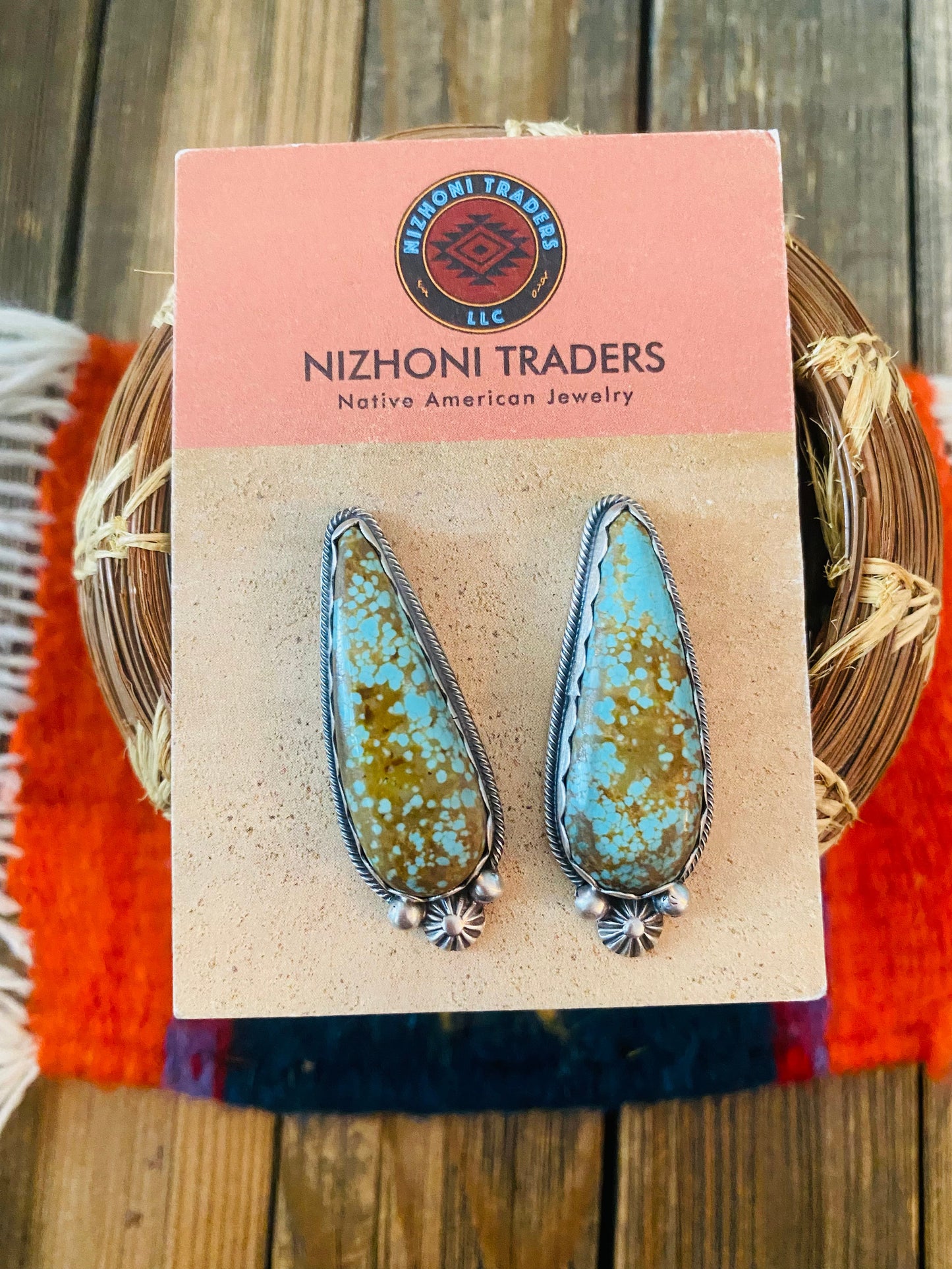 Navajo Sterling Silver & Royston Turquoise Post Earrings