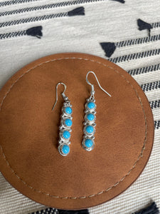 Navajo Sterling Silver And Turquoise Dangles