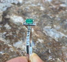 Load image into Gallery viewer, Colombian Emerald Earrings &amp; Ring Set in Sterling Silver