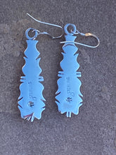 Load image into Gallery viewer, Turquoise &amp; Sterling Silver Jagged Club Dangle Earrings