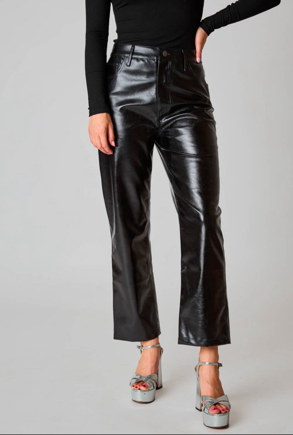 Metallic Black Pants