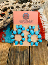 Load image into Gallery viewer, Navajo Sleeping Beauty Turquoise &amp; Sterling Silver Dangle Earrings