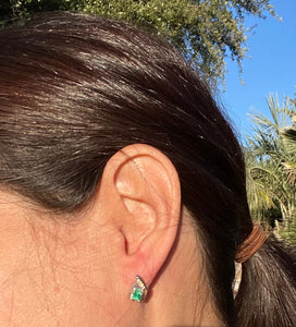 Colombian Emerald Earrings in Sterling Silver