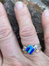 Load image into Gallery viewer, Navajo Lapis, Turquoise, Blue Opal Petite Square Ring