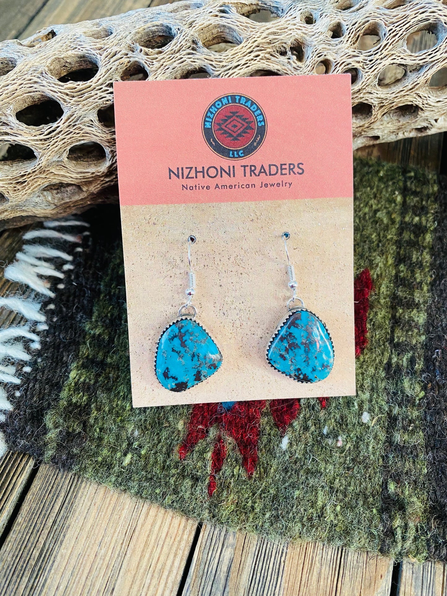 Navajo Turquoise & Sterling Silver Dangle Earrings