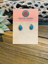 Load image into Gallery viewer, Navajo Sterling Silver &amp; Turquoise Stud Earrings Signed