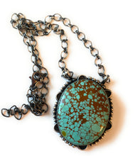 Load image into Gallery viewer, Navajo Sterling Silver &amp; Number 8 Turquoise Necklace