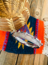 Load image into Gallery viewer, Navajo Sterling Silver  &amp; Topaz Bangle Bracelet Signed