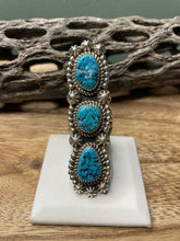 Load image into Gallery viewer, Navajo Turquoise And Sterling Silver Statement Ring Sz 8.5