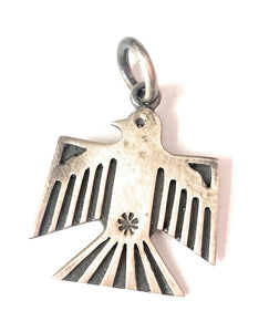 Handmade Sterling Silver Thunderbird Pendant By Dan Dodson