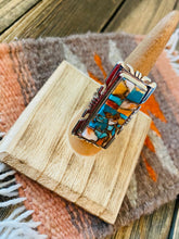 Load image into Gallery viewer, Navajo Sterling Silver &amp; Multi Stone Spice Inlay Ring Size 6.25