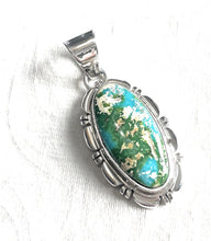 Load image into Gallery viewer, Navajo Sterling Silver &amp; Turquoise Pendant