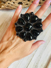 Load image into Gallery viewer, Navajo Sterling Silver &amp; Black Onyx Cluster Adjustable Ring