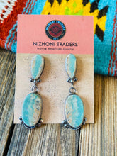 Load image into Gallery viewer, Navajo Jacqueline Silver Royston Turquoise &amp; Sterling Silver Dangle Earrings