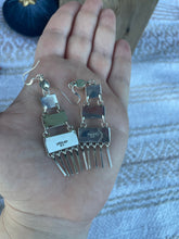 Load image into Gallery viewer, Navajo Sleeping Beauty Turquoise Sterling Silver Dangle Earrings