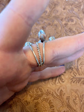 Load image into Gallery viewer, Kingman Turquoise Aquamarine And Sterling Silver Cross Ring Size 10
