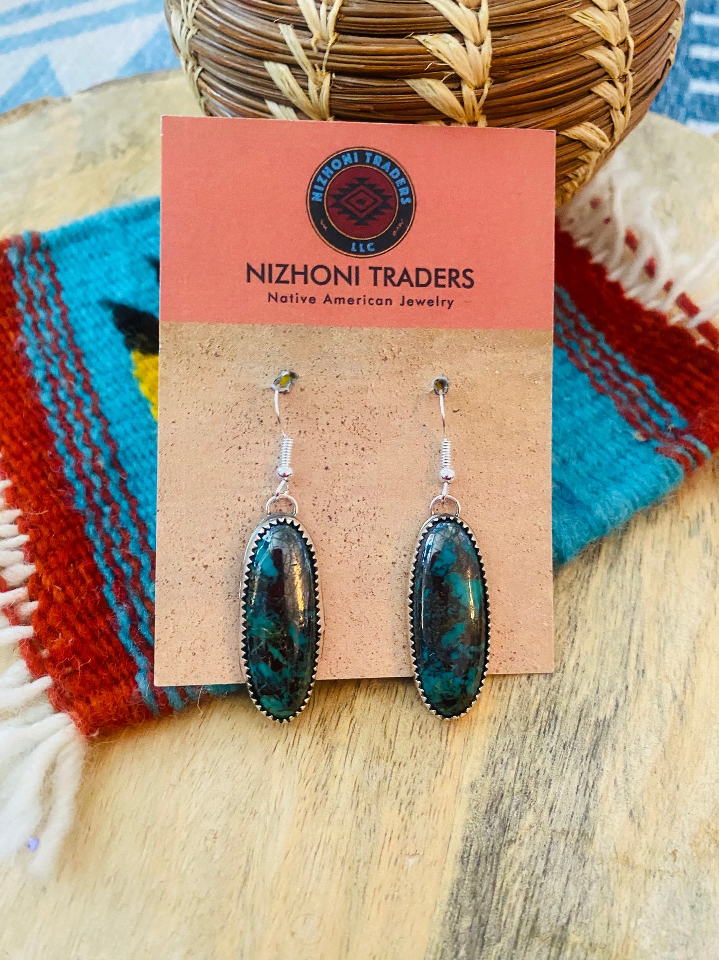 Navajo Turquoise & Sterling Silver Dangle Earrings