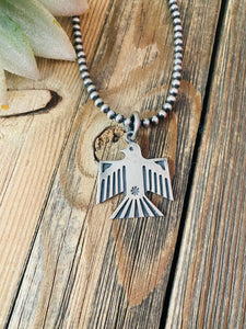 Handmade Sterling Silver Thunderbird Pendant By Dan Dodson