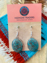 Load image into Gallery viewer, Navajo Turquoise &amp; Sterling Silver Dangle Earrings