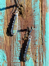 Load image into Gallery viewer, Turquoise &amp; Sterling Silver Jagged Club Dangle Earrings