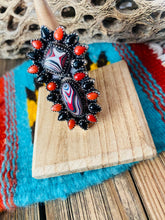 Load image into Gallery viewer, Handmade Sterling Silver &amp; Multi Stone Cluster Adjustable Ring