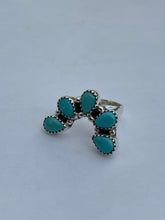 Load image into Gallery viewer, Kingman Turquoise &amp; Sterling Silver  Diamond Wrap Ring