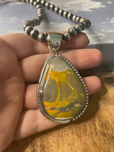 Load image into Gallery viewer, Navajo Bumble Bee Jasper &amp; Sterling Silver Pendant Signed LK