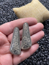 Load image into Gallery viewer, Navajo Fossilized Coral &amp; Sterling Silver Post Earrings Signed