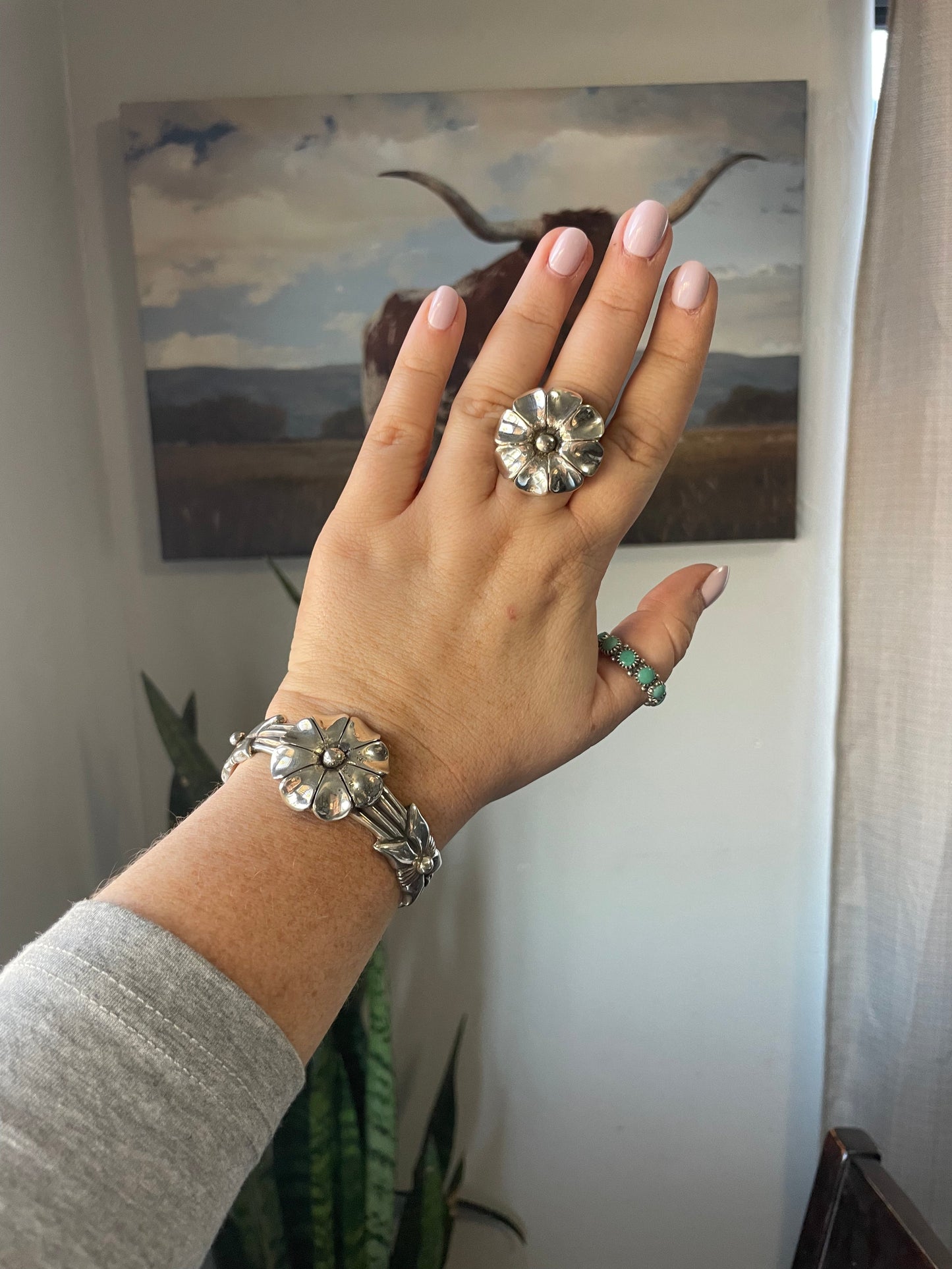 Navajo Sterling Silver Adjustable Flower Ring