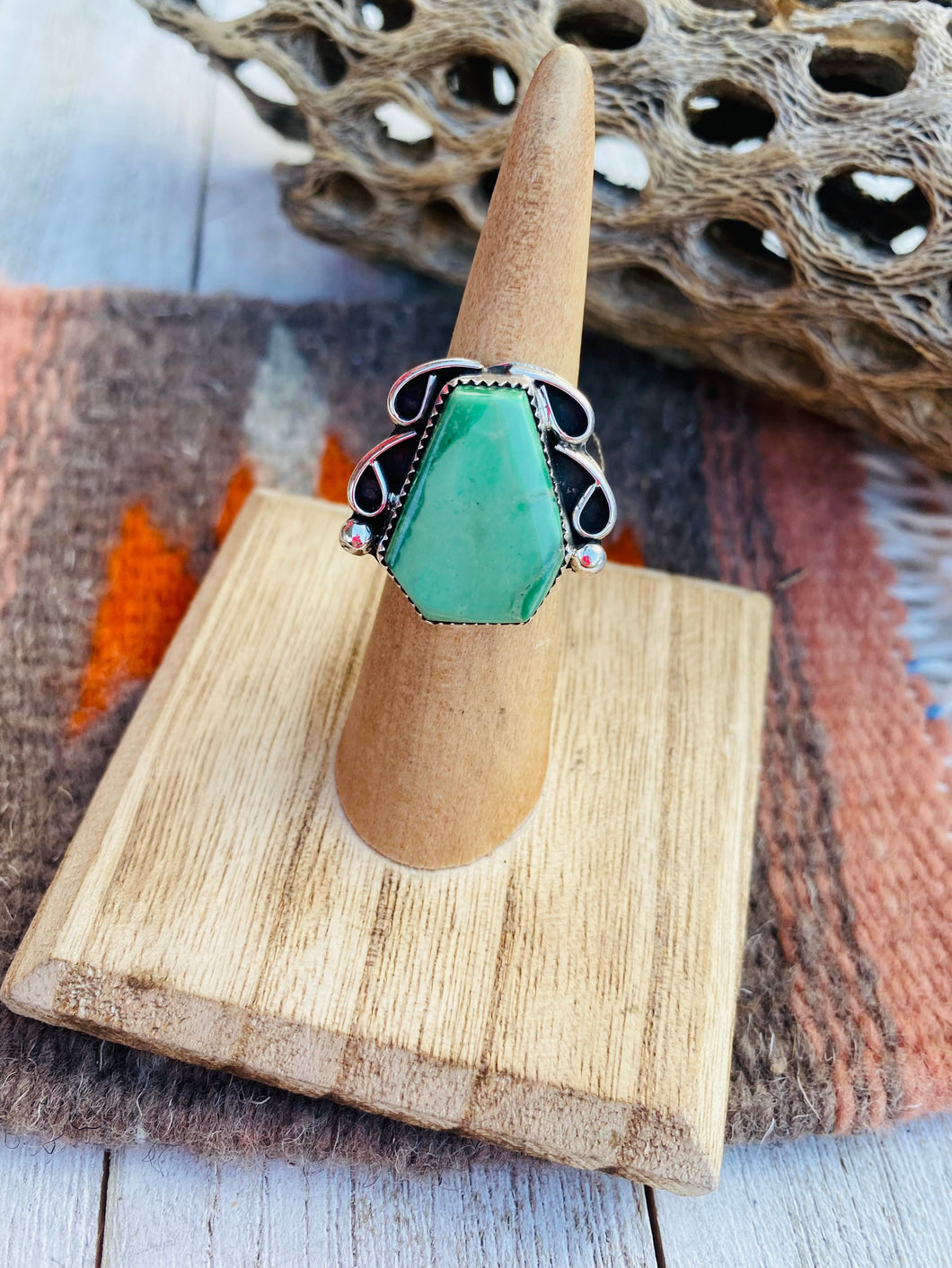Navajo Turquoise & Sterling Silver Ring Size 5