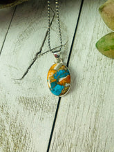 Load image into Gallery viewer, Sterling Silver &amp; Multi Stone Spice Oval Pendant