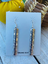 Load image into Gallery viewer, Navajo Sterling Silver Hand Stamped Dangle Earrings