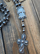 Load image into Gallery viewer, Navajo made sterling silver Cross Lariat necklace