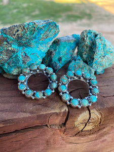 Circle Handmade Royston Turquoise Post Earrings