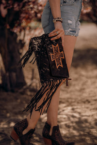 The Colter Fringe Purse - Brown